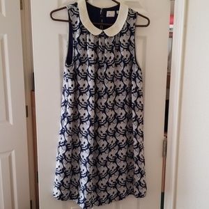 Anthropologie cat dress with Peter pan collar